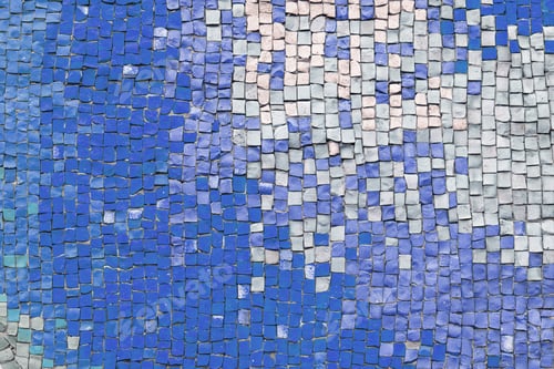 Preview: Abstract Mosaic Ceramic Tile Background, Pattern Of Blue And White Tiles, Wall Decor