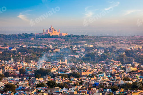 Preview: Aerial view of Jodhpur - the blue city. Rajasthan, India
