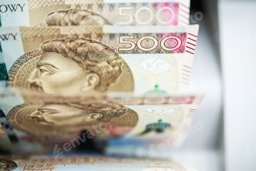 Preview: Polish Zloty Bills Count Inside Banknote Counter