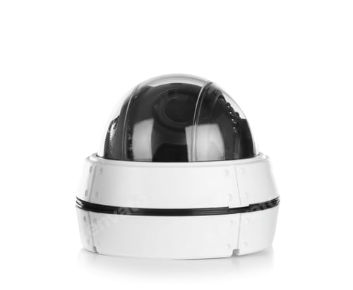 Preview: Modern security CCTV camera on white background