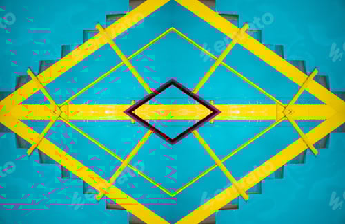 Preview: Abstraction of blue ladder with yellow railing, colored background