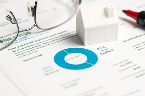 Preview: Mortgage loan statement with white house model