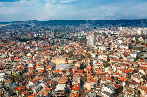 Preview: Aerial view from a drone over the city