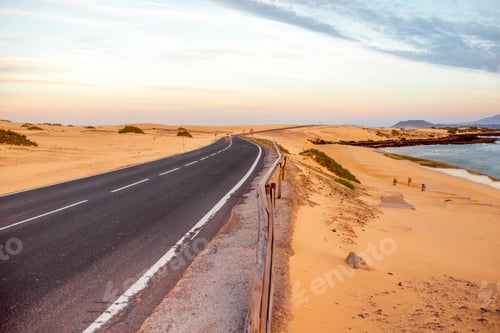 Preview: Desert road on Fuerteventura island