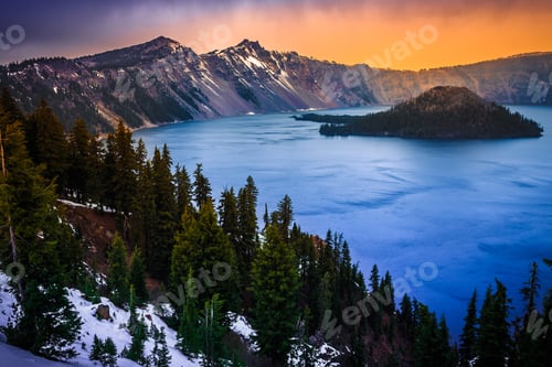 Preview: Sunset On The Lake, Crater Lake National Park, Oregon