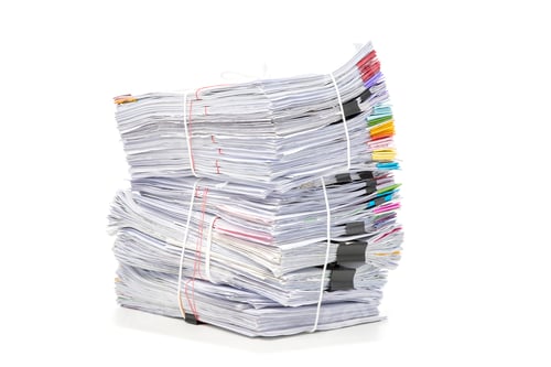 Preview: Stack of Documents isolated on white background. Documents pile.