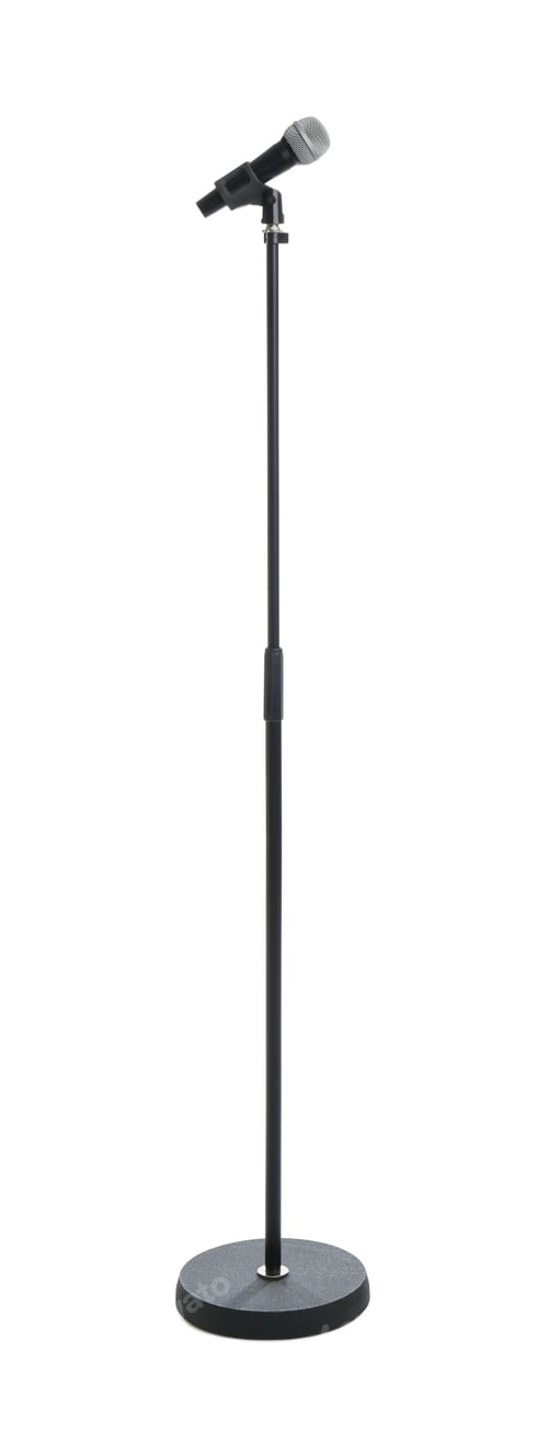 Preview: Stand with microphone isolated on white. Musical equipment