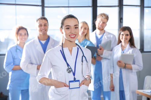 Preview: Smart medical student with her classmates in college