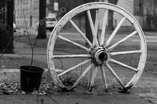Preview: Wooden Wheel On A Street