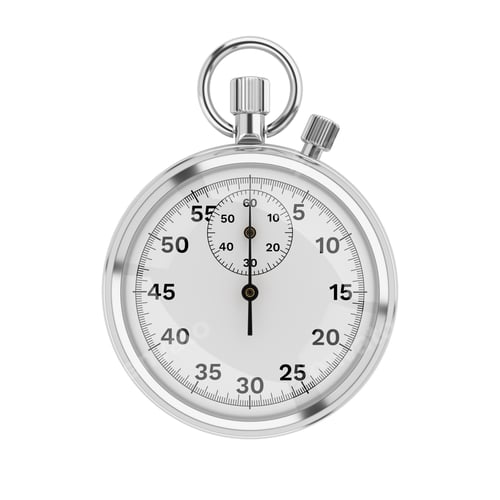 Preview: Metallic mechanical stopwatch isolated. 3d rendering.