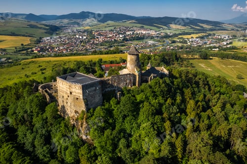 Preview: Medieval castle Stara Lubovna in SLovakia, Drone View