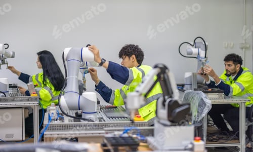 Preview: Trainees focus on robot arms, automation programs, and essential skills in the robotics academy.