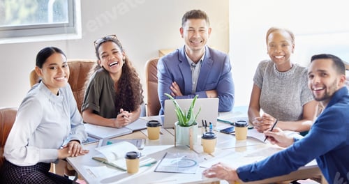 Preview: Shot of a group of colleagues having a meeting in a boardroom at work
