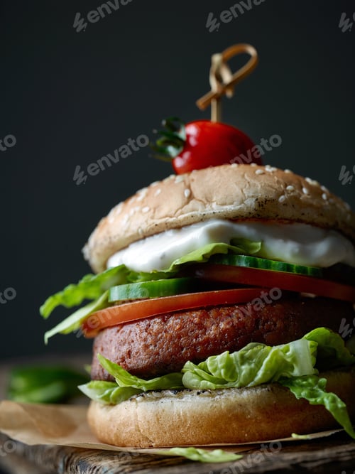 Preview: fresh tasty vegan burger