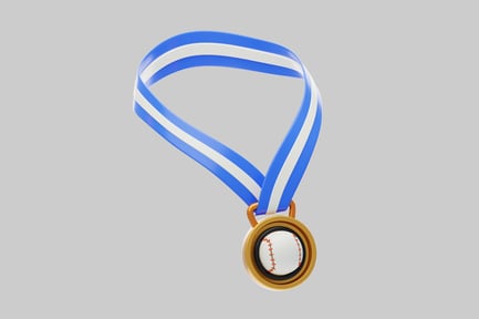 Preview: Baseball achievement medal blue white strap