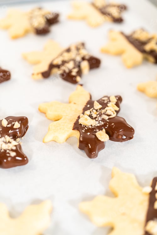 Preview: Making Cutout Sugar Cookies, Chocolate-Dipped, Hazelnut-Sprinkled