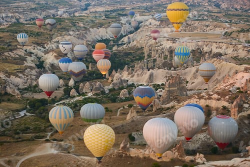 Preview: Balloons in rose valley, Cappadocia. Flights in Goreme. Turkey