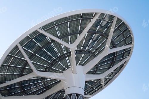 Preview: Solar panel against blue sky backdrop