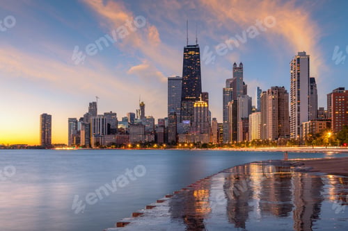 Preview: Chicago Skyline in Lake Michigan