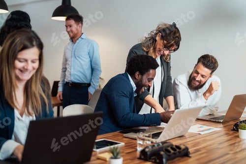 Preview: Business team of diverse people working inside modern office - Entrepreneurship concept