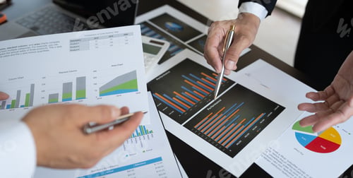 Preview: Business team analyzing income charts and graphs with laptop computers. business analysis Brainstorm