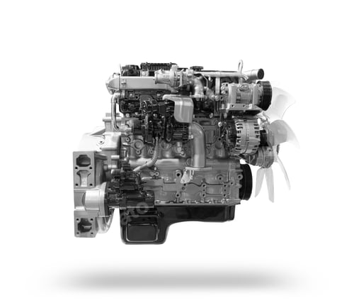 Preview: New Bus or Truck Car Engine Isolated on White Background