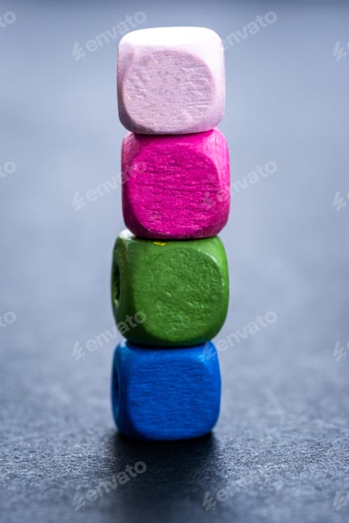 Preview: Stack of bright wooden beads