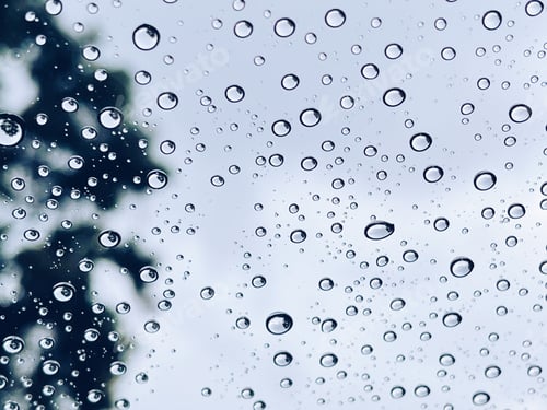 Preview: Water droplets on the glass on a natural background