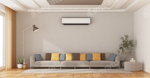 Preview: Modern living room with sofa and air conditioner