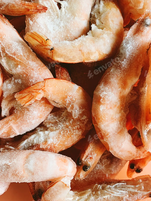 Preview: Shrimp. Raw shrimp. Frozen shrimp. Seafood