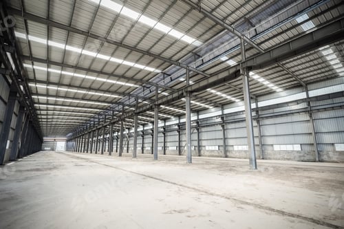 Preview: empty steel structure workshop