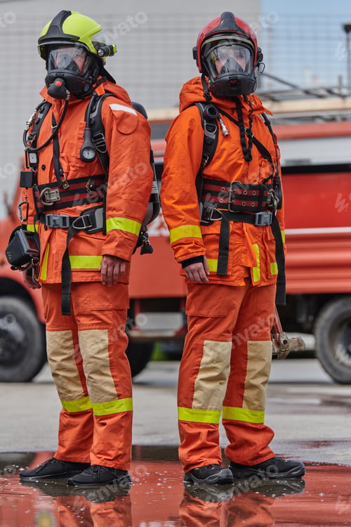 Preview: Firefighter Team Training with Various Tools in Professional Gear