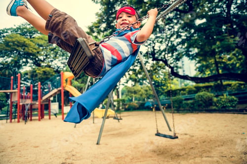 Preview: Playground Yard Superhero Freedom Child Boy Concept