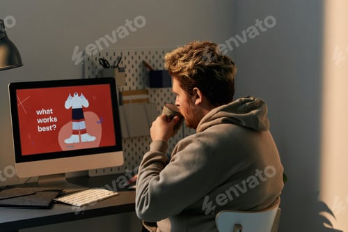Preview: Caucasian Man Watching Online Course Video