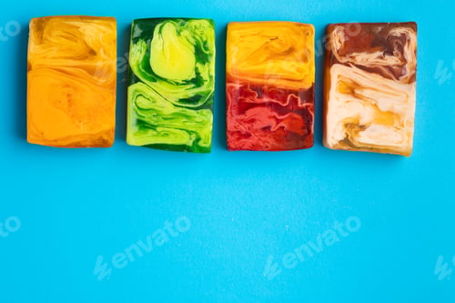 Preview: Soap for hand washing on a blue background