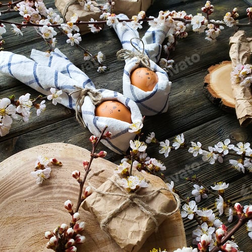 Preview: Easter egg in a napkin in the form of an Easter bunny