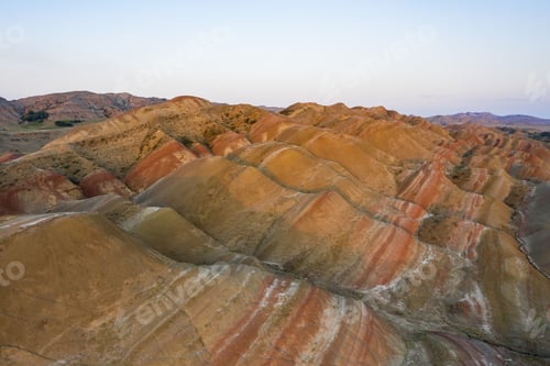 Preview: Sunset drone image of a lesser-known beauty spot and colorful desert in the Kvemo Kartli region
