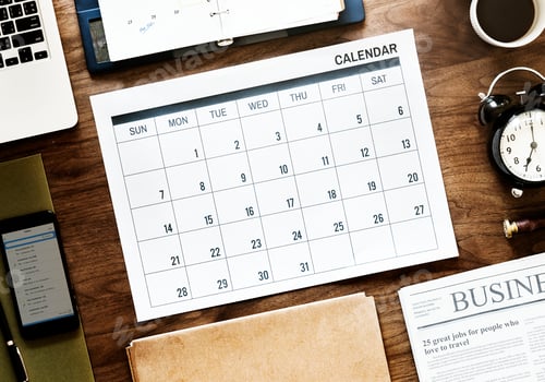 Preview: Flat lay of business agenda
