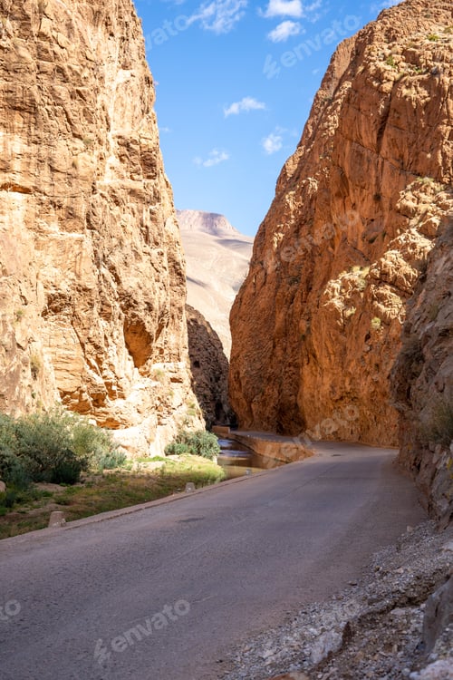 Preview: Narrow road through the Dades Gorge Valley Canyon, Atlas Mountains in Morocco