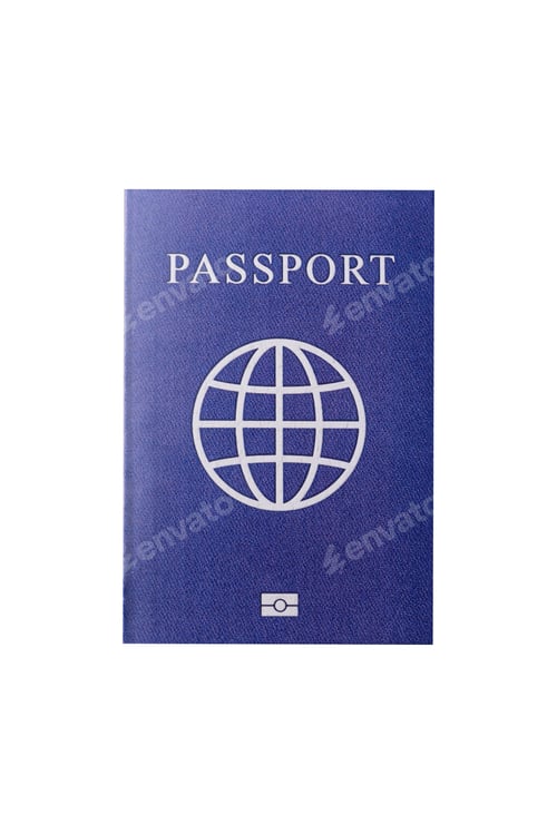 Preview: A passport with a foreign visa for flights, travel, and vacations abroad. An international passport