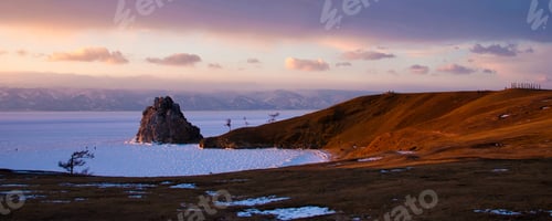 Preview: Olkhon Island View Over Frozen Lake Baikal During Winter Time