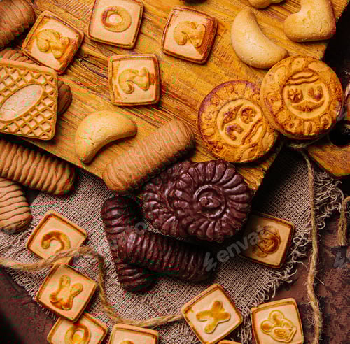 Preview: Artistic Display of Various Cookies and Biscuits