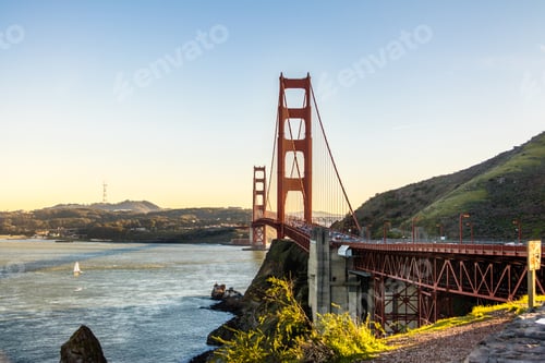 Preview: Golden Gate Bridge at sunset - San Francisco, California, USA