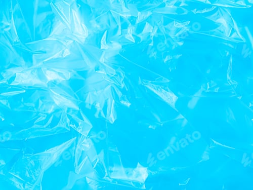 Preview: Blue Plastic wrinkle Bag Film Glossy Cumpled