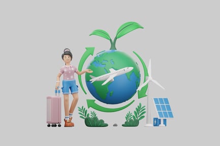 Preview: Eco-friendly travel globe with girl