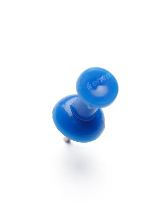 Preview: close up of a pushpin on white background
