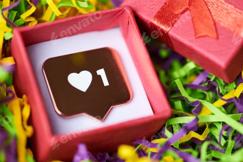 Preview: Like symbol in gift box