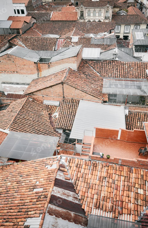 Preview: Roofs of old colonial buildings in Quito, Ecuador.