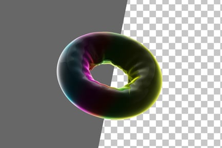 Preview: Circle Balloon Neon Abstract 3D Icon