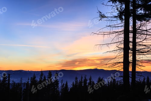 Preview: Inspirational landscape sunset in mountains